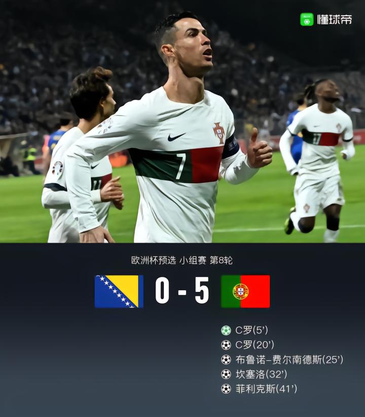 葡萄牙4-0打花波黑
